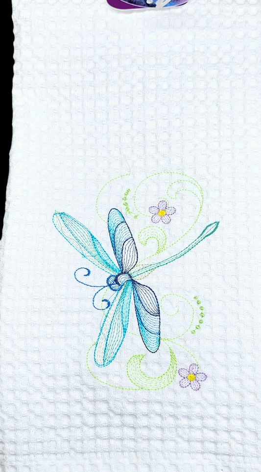 Blue/Green Dragonfly Towel